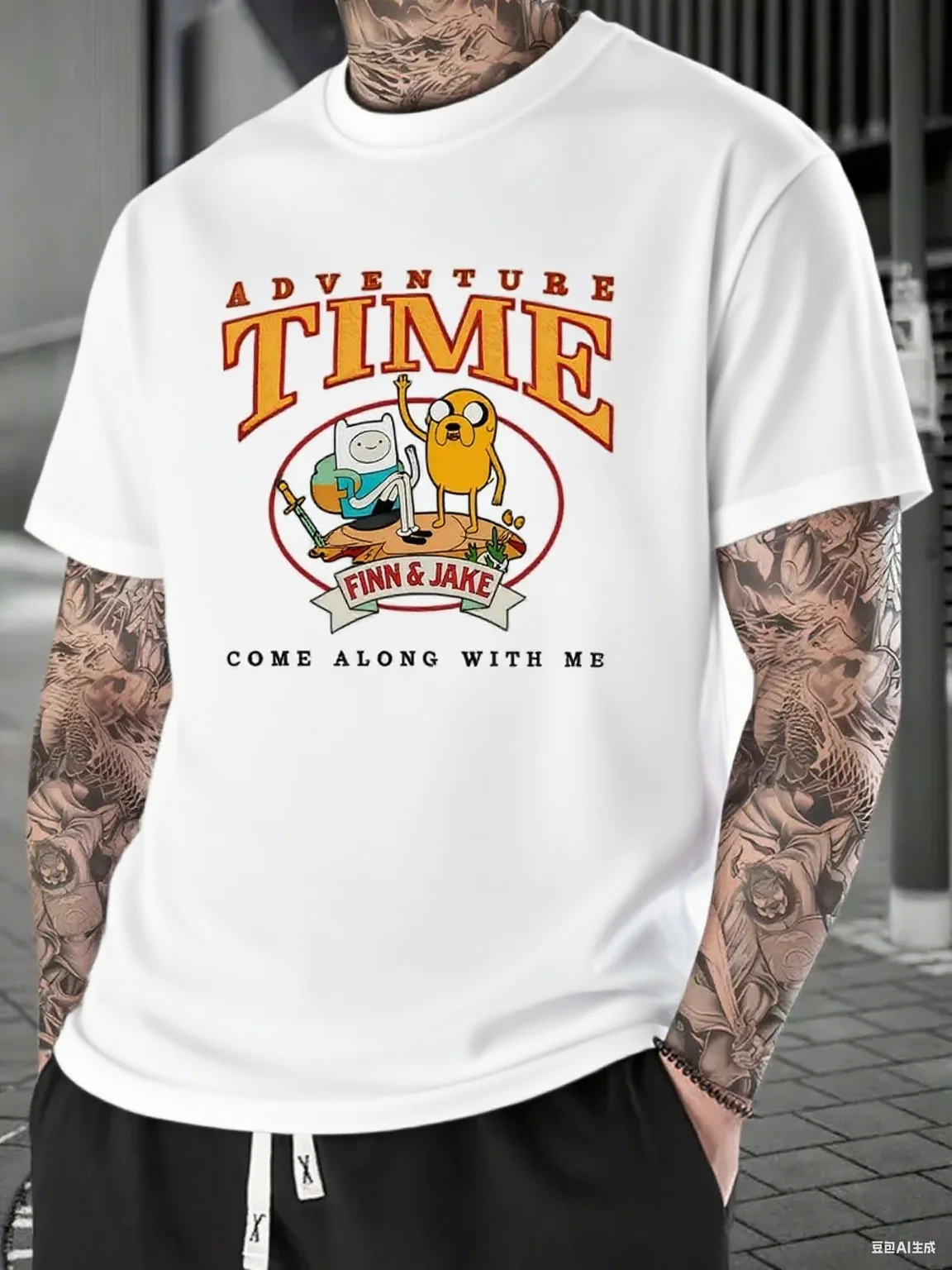 

Adventure Time “Come Along with Me” Pure Cotton Tee Finn & Jake Classic Character Print Streetwear Print New Arrival Tee S-4XL