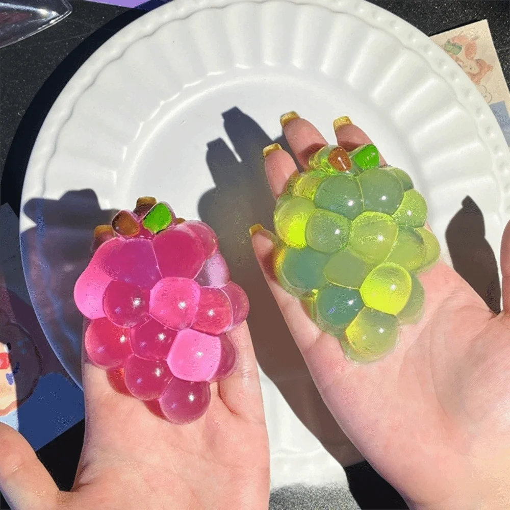 Stretchy Material Fidget Squeeze Design Slow Rising Fruit Grapes Creative Fruit Shape Stress Relief Anxiety Management