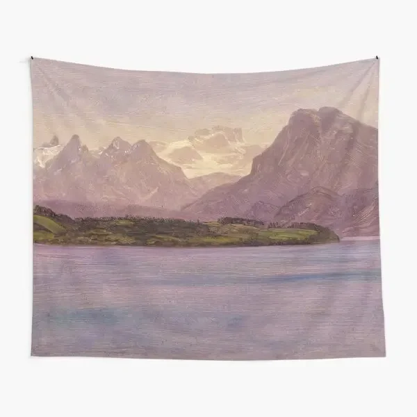 Alaskan Coast Range By Albert Bierstadt  Tapestry Decor Bedspread Travel Decoration Towel Mat Living Colored Beautiful Wall