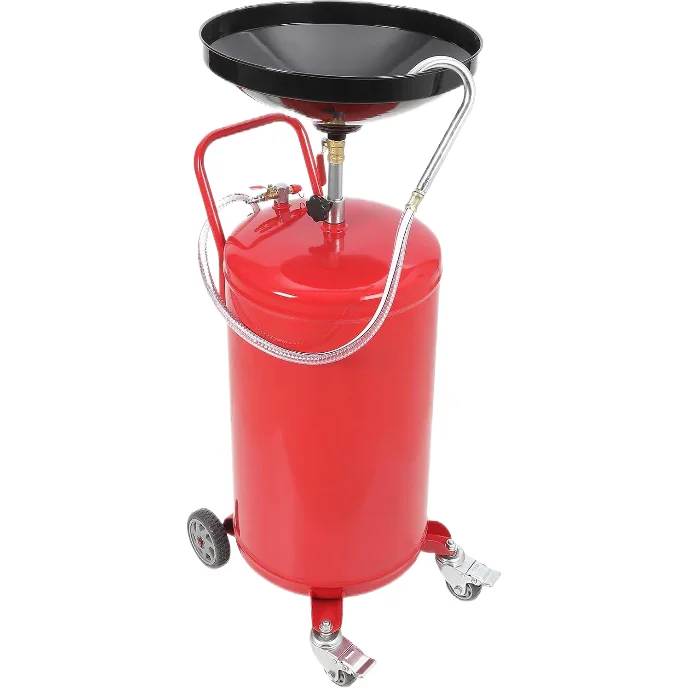 GTYPRO Portable Waste Oil Drainer, Height Adjustable Pneumatic Industrial Fluid Drain Tank