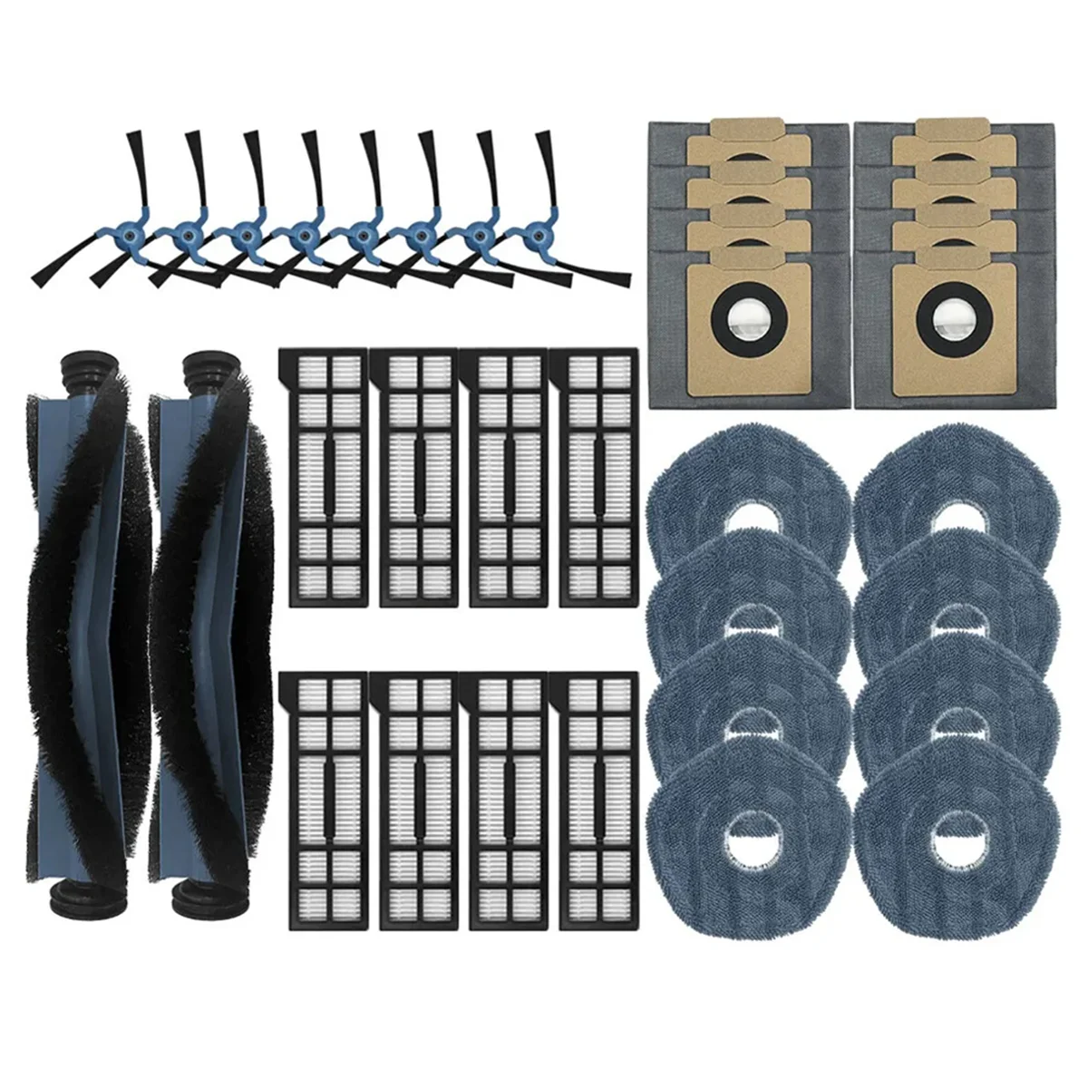 X10 プロオムニロボット掃除機部品メインサイドブラシモップ布 Hepa フィルターダストバッグアクセサリー