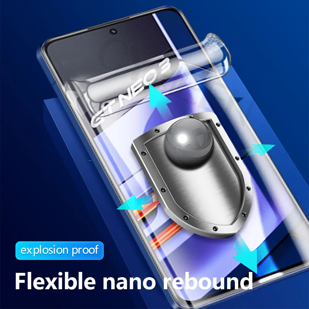 4Pcs protective film For Realme GT Neo 5 SE 3 3T C55 11 10 9 pro plus Hydrogel film 9D For Realme GT2 pro phone screen protector