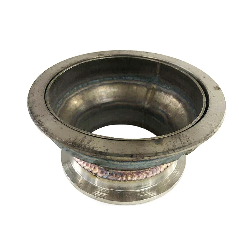 3.5" V-Band to 2.5" V-Band Flange Adapter, 2-inch Height, Stainless Steel Universal Exhaust Connection Component