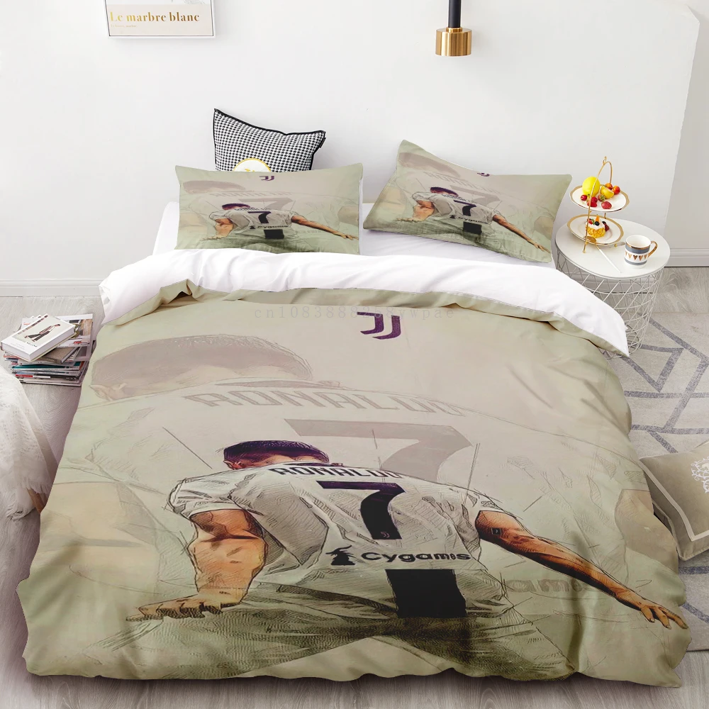 Funda nórdica Football Star C Ronaldo juego de cama ropa de cama 3d impresión Digital ropa de cama tamaño Queen juego de cama diseño de moda