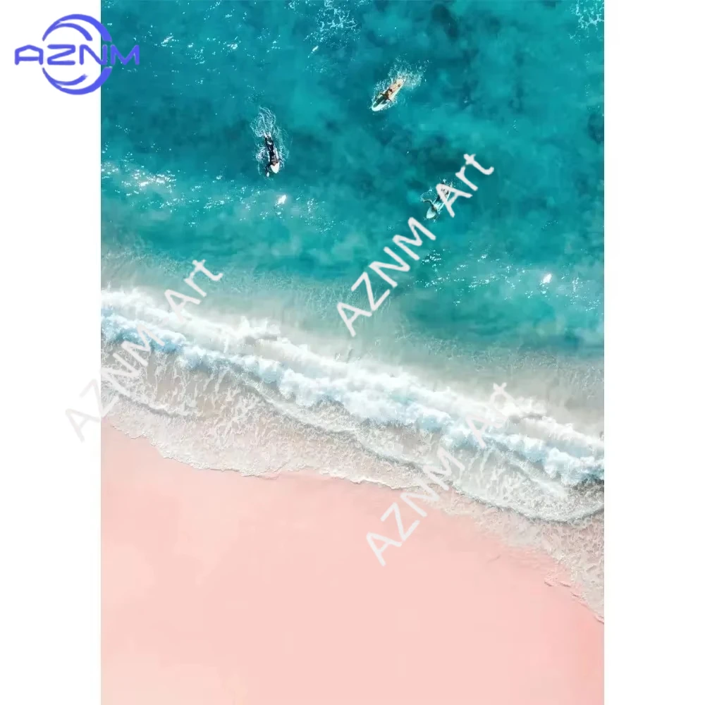 1PC ，Pink Beach Ocean Artwork Poster Canvas Printing Surf Coconut Tree Nordic Wall Art Living Room Bedroom Home Decor view 4