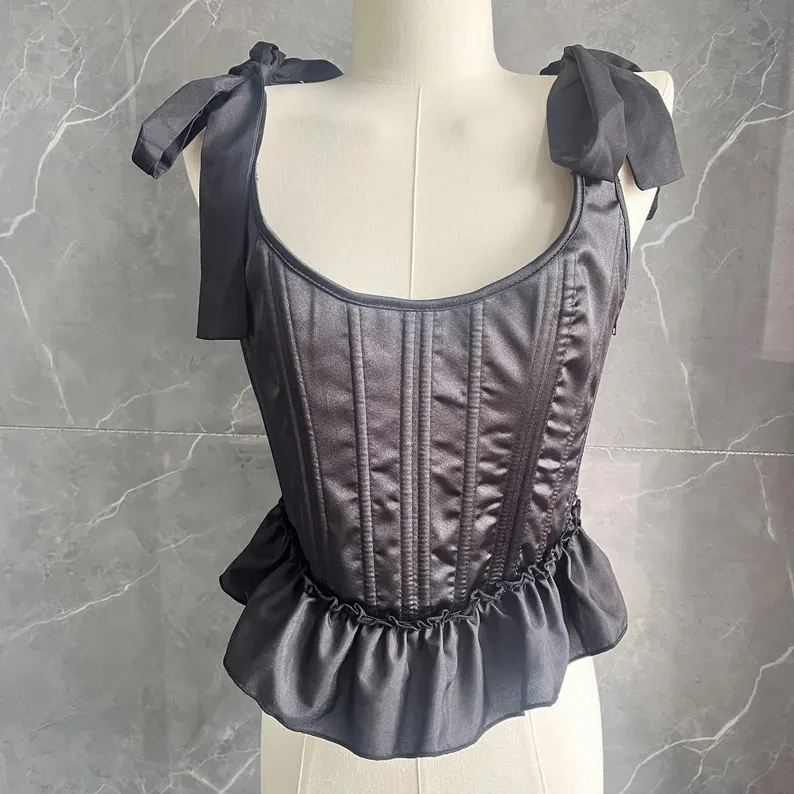 

Renaissance floral corset top, vintage lace-up corset, French milkmaid style, fairytale princess corset blouse