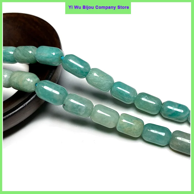 Natural Stone 6x9MM Amazonite Smooth Loose Round Cylinder Spacer Beads for Jewelry Making DIY Bracelet Earrings Accessories