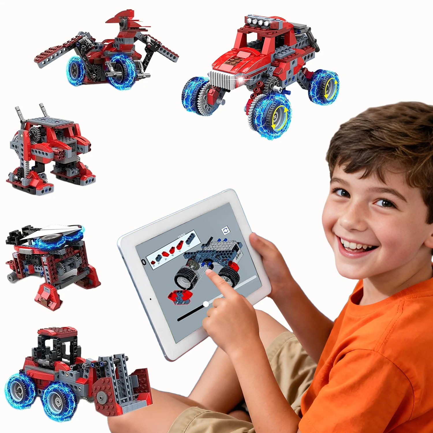 

8 in 1 STEM Kits for Kids Age 6-8, DIY Electronic Monster Truck Building Kit, STEM Toys for Boys Craft Projects, Build Robot DIY