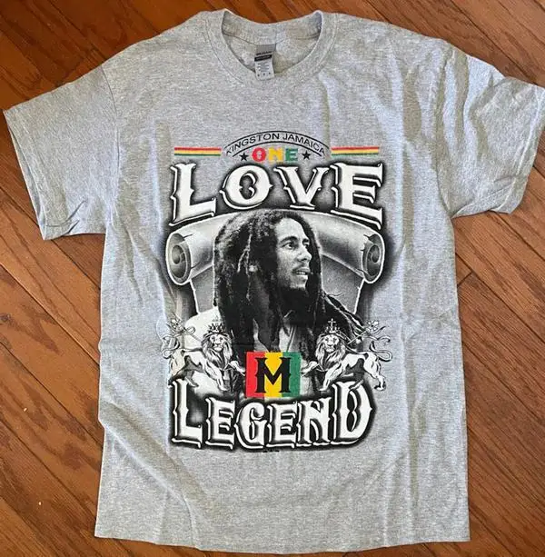 BOB MARLEY LEGENDS T-SHIRT, COLOR GRAY, REGGAE, RASTA, TOSH, KINGSTON, JAMAICA