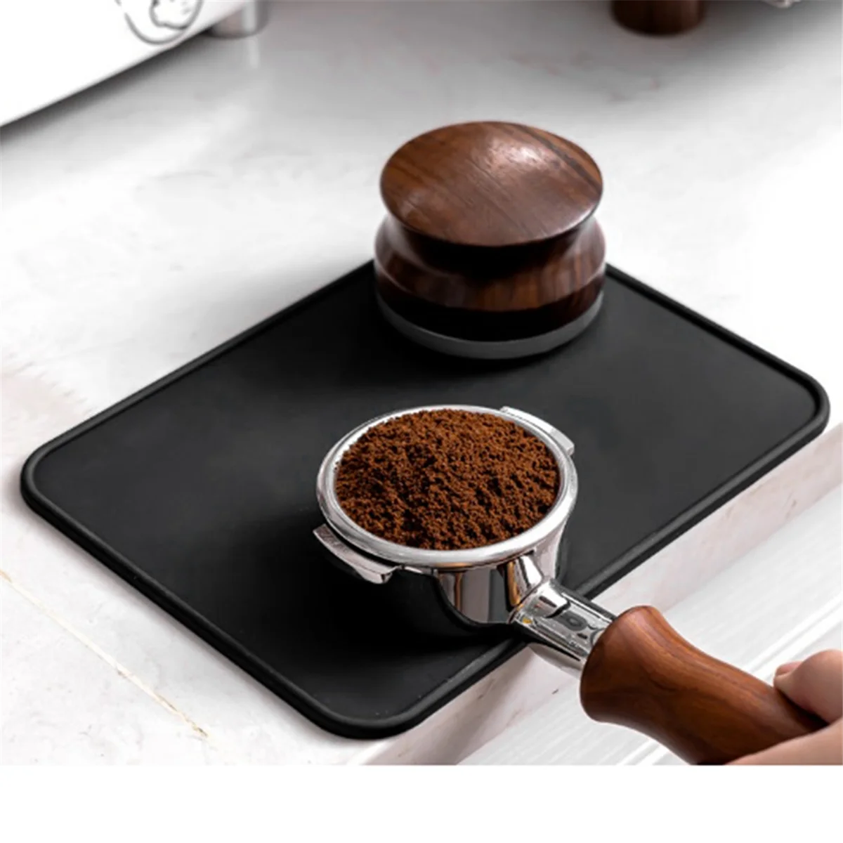 Silicone Coffee Tamper Mat Espresso Tamper Distributor Station Anti-Slip Tamping Pad Bar Home Barista Accessories,A