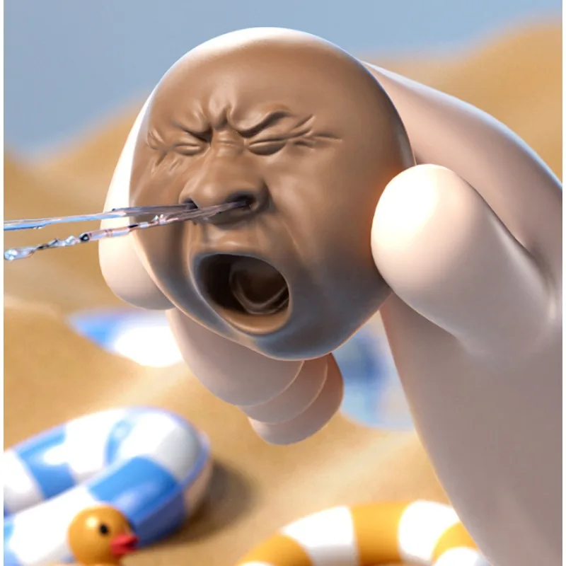 

Tea Pet Yawning Prank, Press-Type Water Squirting Funny Ornament, Creative Trendy Play Figurine