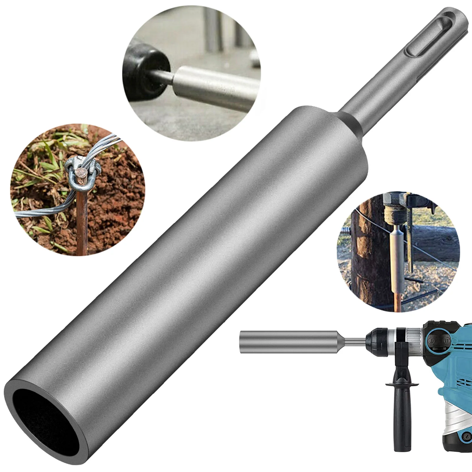 Imagem -03 - Ground Rod Driver Aço Endurecido para Sds Plus Furadeira de Martelo Rotativo Terra Estaca Aterramento Ferramenta Elétrica Durável 16 mm 20 mm
