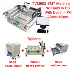 Full Automatic Double headed Pick Place Machine TVM802 With 2 Cameras Visual System SMT Machine For LED Production Line Small PC