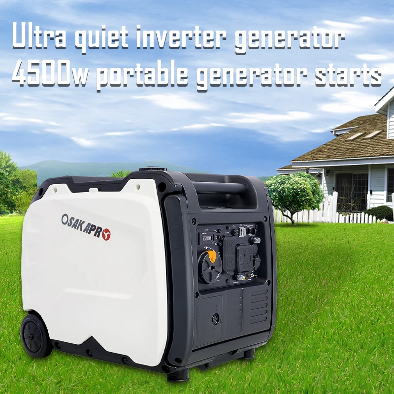 

Ultra quiet inverter generator 4500w portable generator with foldable wheel handle, 212cc 4-stroke, compliant with CARB EPA