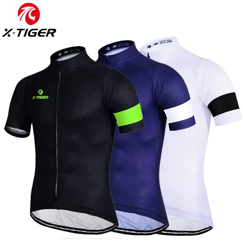 X-TIGER Men Cycling Jersey Breathable MTB Road Bike Coat Short Sleeves Bike Clothing Cycling Jacket Ciclismo Bicycle Shirts