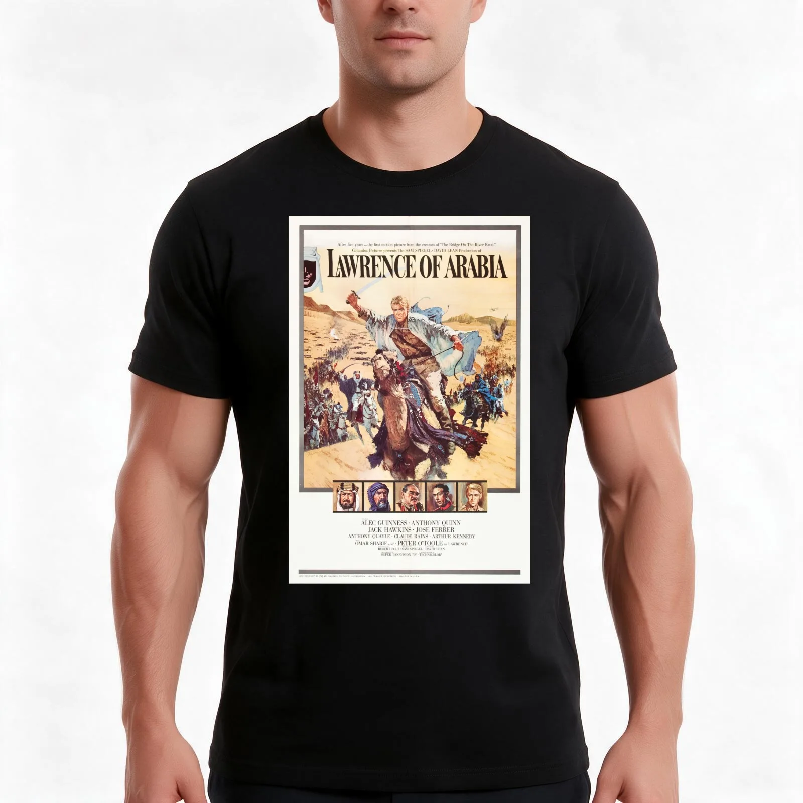 David Lean Lawrence of Arabia T-Shirt Summer Casual Cotton Tee Oversized Streetwear Tops Vintage Graphic Print 100% Cotton