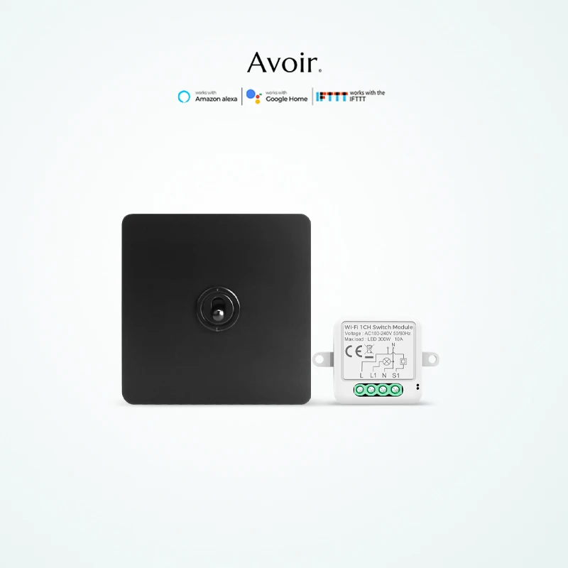 

Avoir Tuya Black Toggle Switches Wifi Switch Alexa Light Switches For Home Zigbee Accessoire 1-4 Gang 2 Way Brass Lever Switch