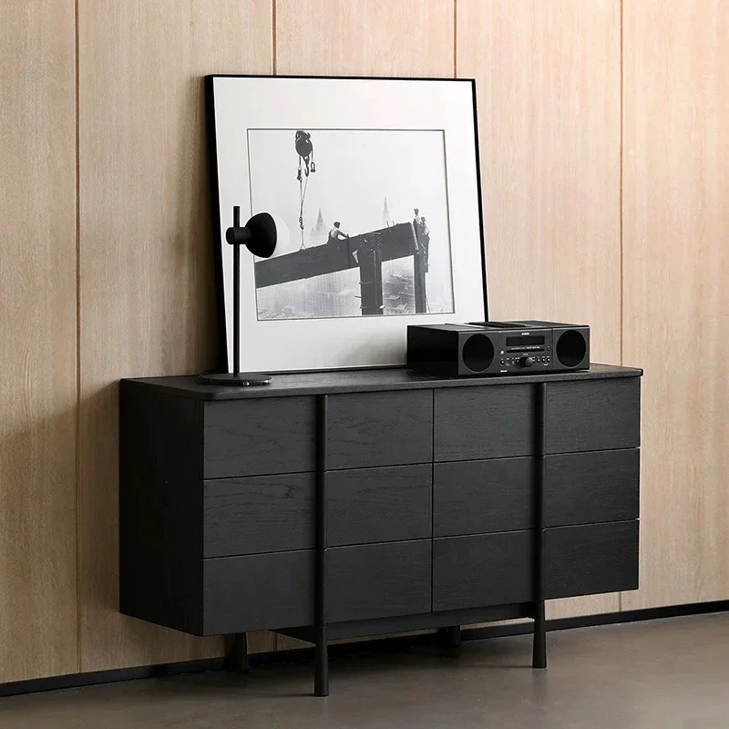 

Italian modern simple solid wood chest, bedroom, bedside cabinet, sofa side cabinet, model room, decorative cabinet