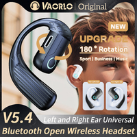 Open Wireless Headset Bluetooth 5.4 180° Rotation Adjustable Left Right Ear Universal Earphone Mic Sport Business Music Ear-Hook