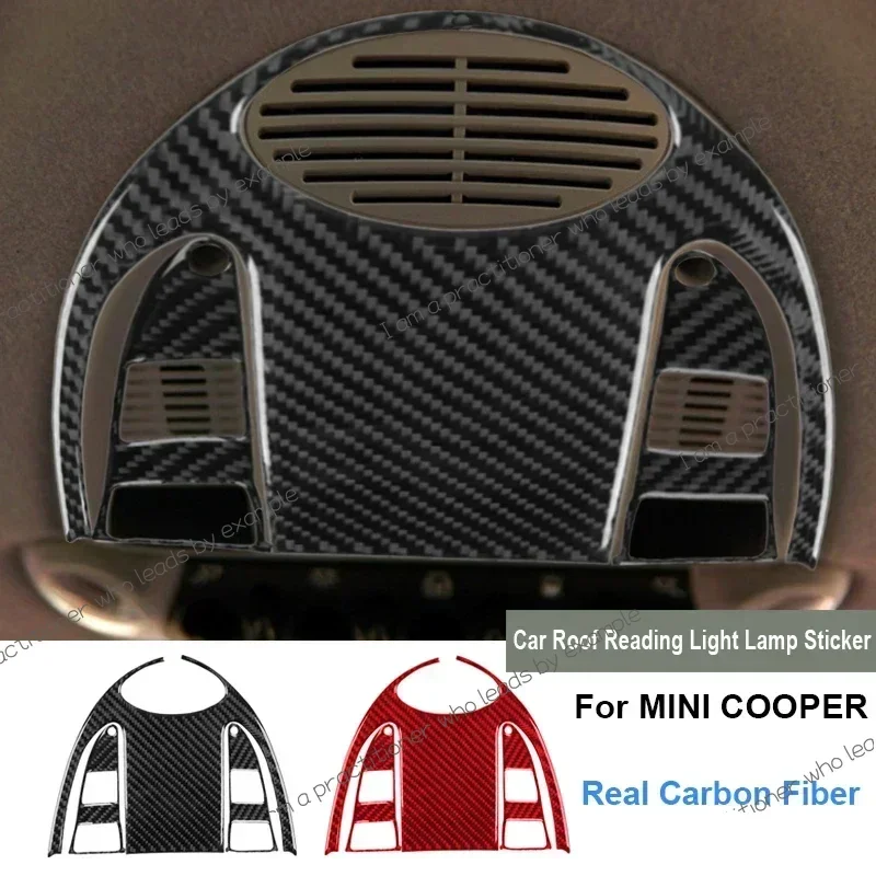 

For Mini Cooper Hardtop R56 Clubman R55 R57 Accessories Carbon Fiber Interior Trim Car Roof Reading Light Lamp Cover Sticker