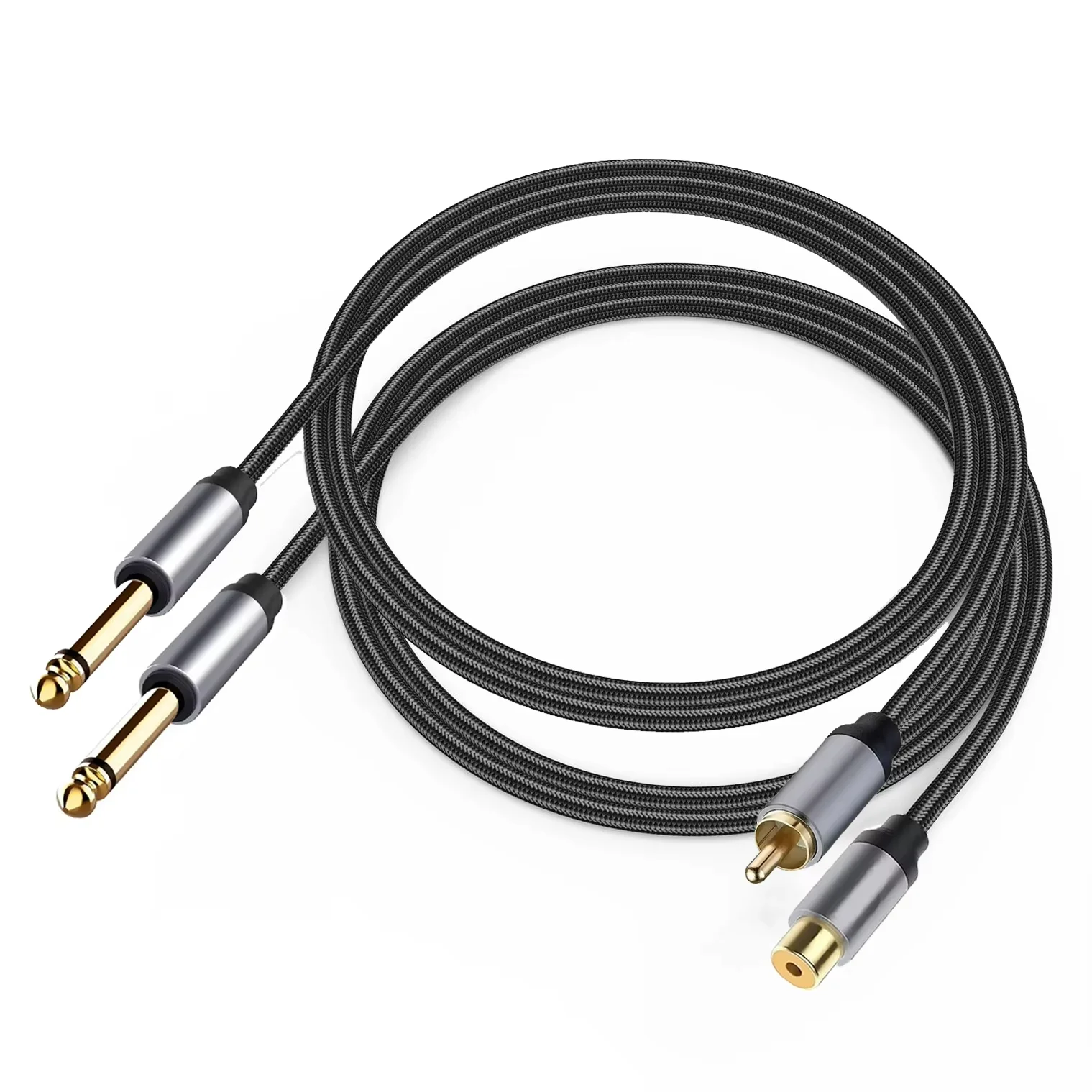 1/4 بوصة 6.35 إلى RCA كابل الصوت 6.5 مللي متر TS أحادية إلى RCA جاك ربط الحبل ل فونو الغيتار خلاط مكبر للصوت المتكلم