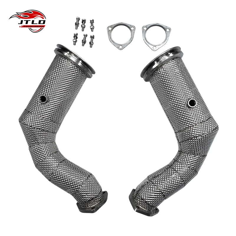 

Exhaust Downpipe with Heat Shield for For Lamborghini URUS For Audi RSQ8 4.0 V8 2018 Without OPF Catless Exhaust Test Pipes