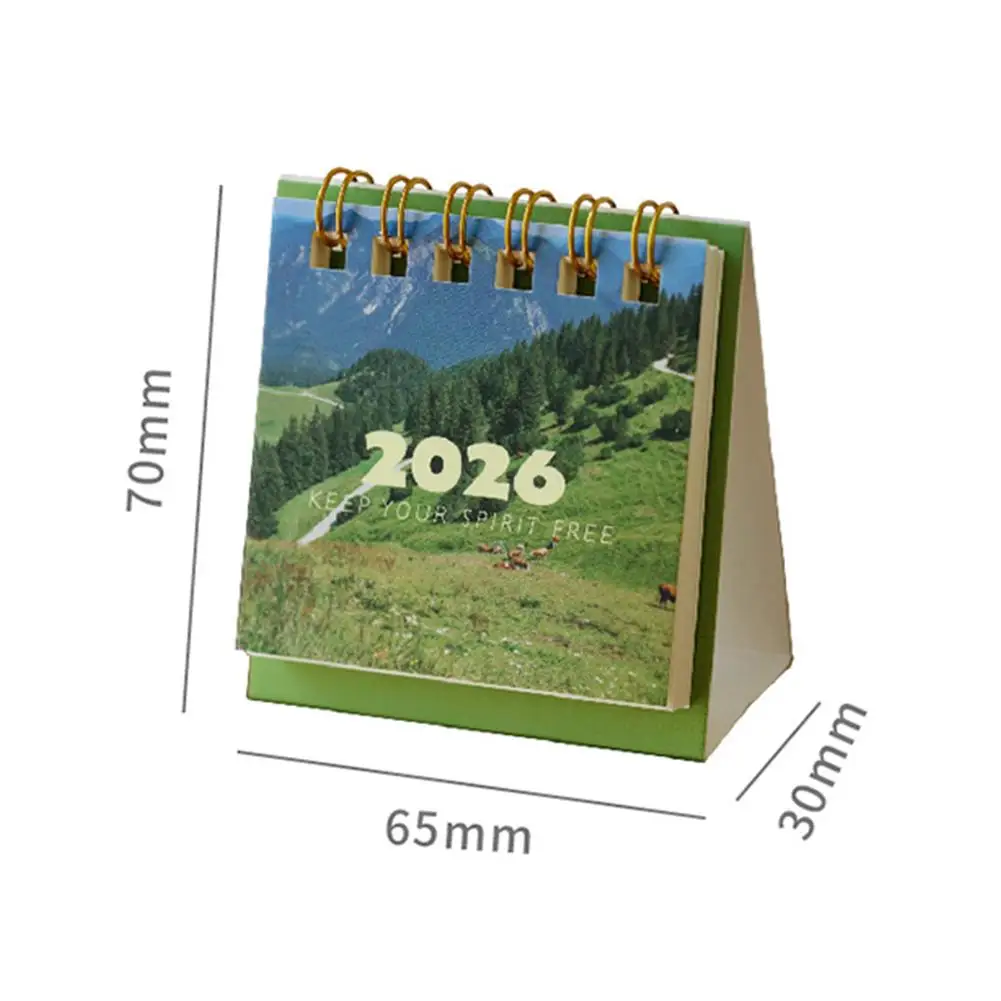 2026 تقويم بسيط صغير أجندة مكتبية /رزنامة مكتبية الإبداعية لفائف التقويم مخطط سطح المكتب الديكور مكتب القرطاسية #6