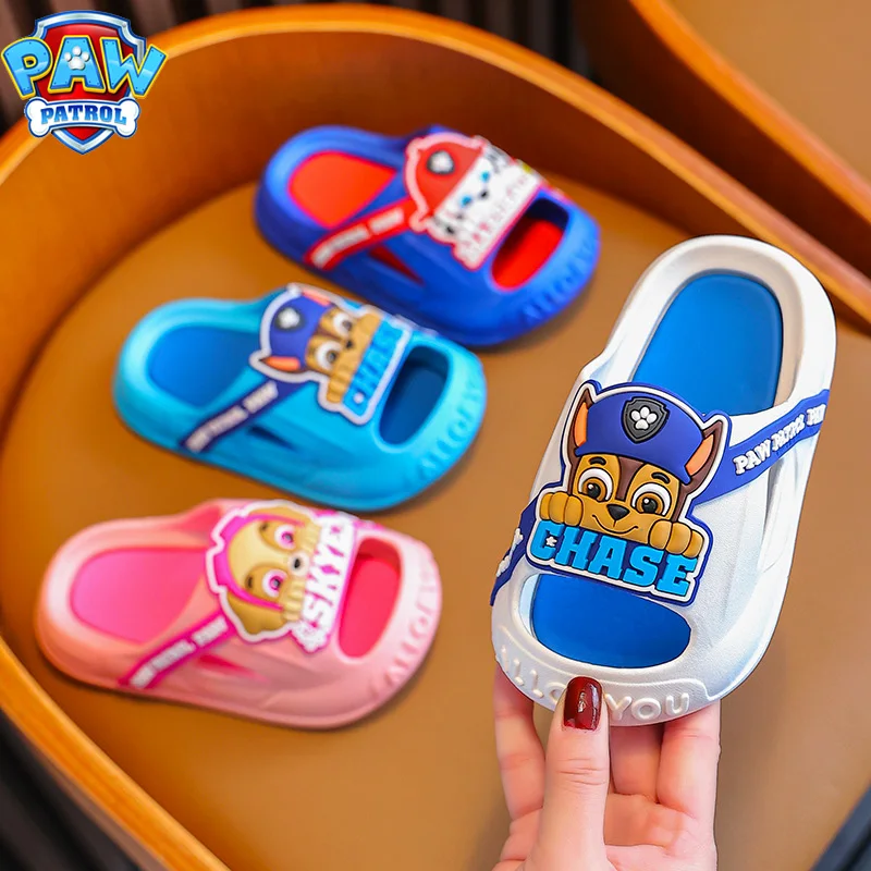 Paw Patrol Children's Slippers Summer Boy Girl Cartoon Slippers Sandals Chase Skye Marshall Indoor Household Shoes Kids Gifts