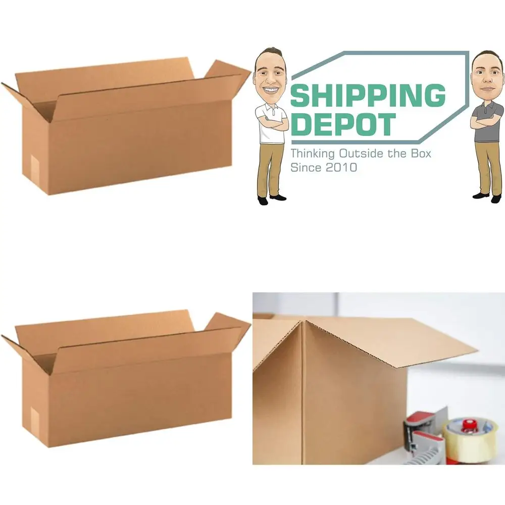 

100-Pack 18x6x6 Inch Corrugated Cardboard Boxes for Shipping, Packing, and Moving