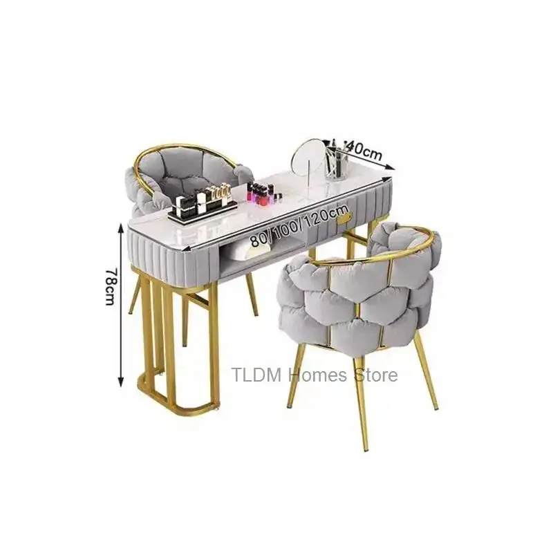 European Luxury Manicure Table With Drawers Nordic Vintage Aesthetic Nail Table Trendy Elegant Mesa Manicura Saloon Furniture