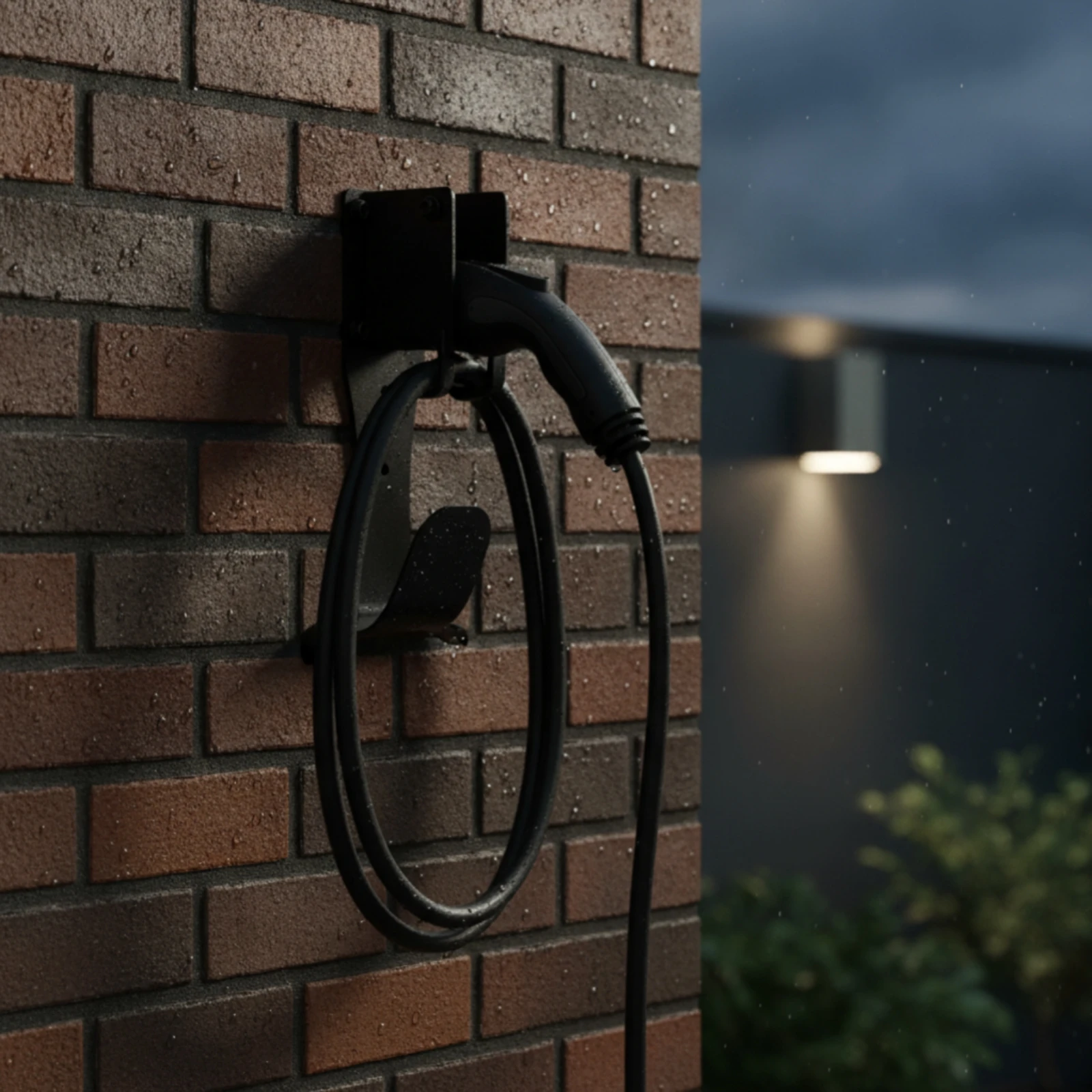 Type 2 Charger Dock with Cable Hook Space-Saving EV Charging Holder Type 2 Connector Holder Organized Wall Mount Heavy-Duty view 3