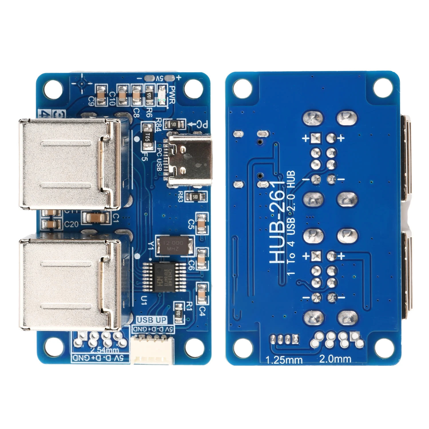 USB 2.0 Hub Module 1 to 4 Port Splitter Plug and Play for Computer Keyboard Mouse Flash Drive Backward Compatible with USB 1.1