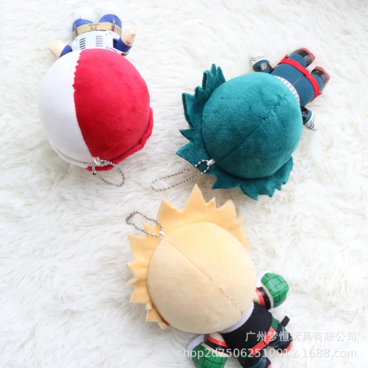 Anime Midoriya Izuku Bakugou Katsuki Todoroki Shoto Plush Keychain Figure Cosplay Cartoon Accessories Props