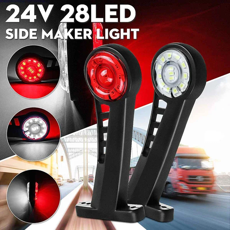 Universal Trailer 28LED Side Marker Lights Indicator Signal Lamp Truck TailLight Lorry Bus Caravans Lamps Accessories
