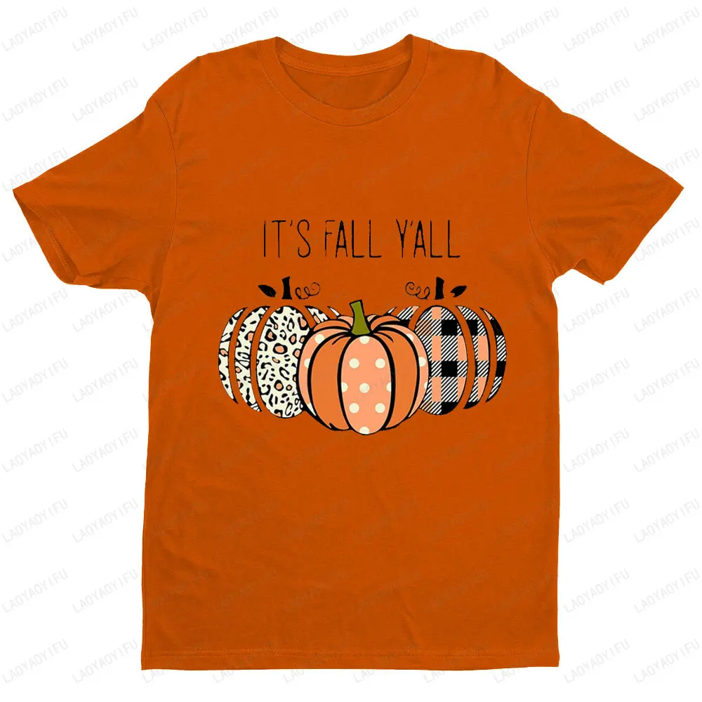 2025 Halloween Pumpkin Skeleton Graphic T Shirts Women Funny T-shirt Man Cotton Vintage Printed Tshirt Streetwear Crewneck Tops