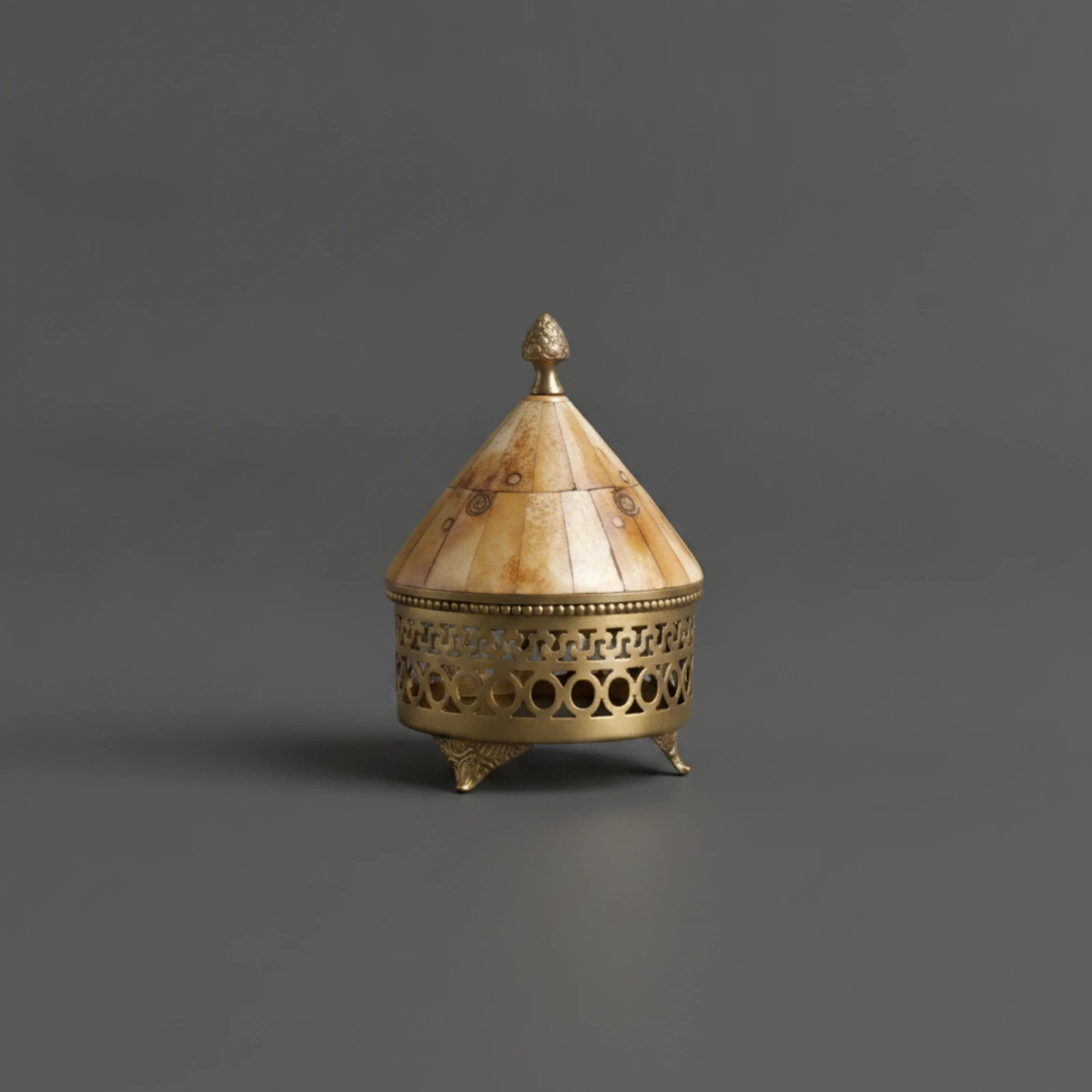 Brass Storage Jar Ornate and Bone Jar Canister with Lid Vintage-Inspired Container Elegant for Collectors, Shelf, Dresser