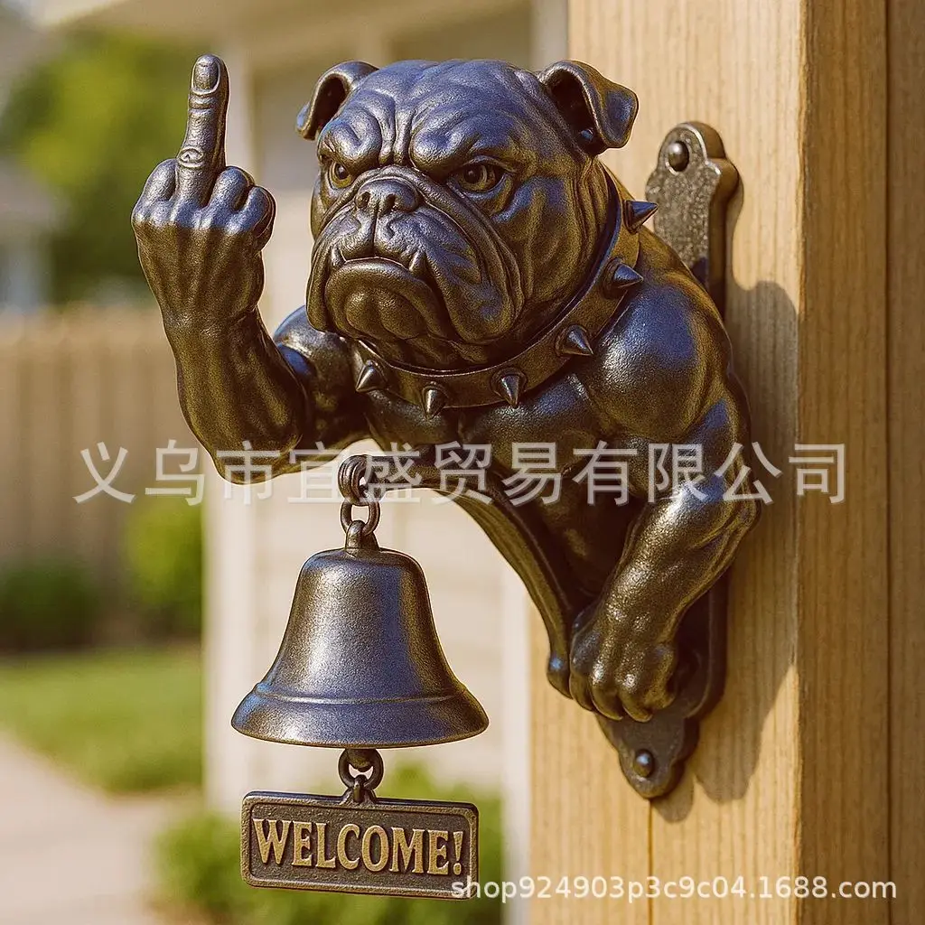 

French Bulldog Doorbell Resin Figurine-Artistic Home&Garden Ornament, Cute Dog-themed Door Accessory, Indoor/Outdoor Decor Gift