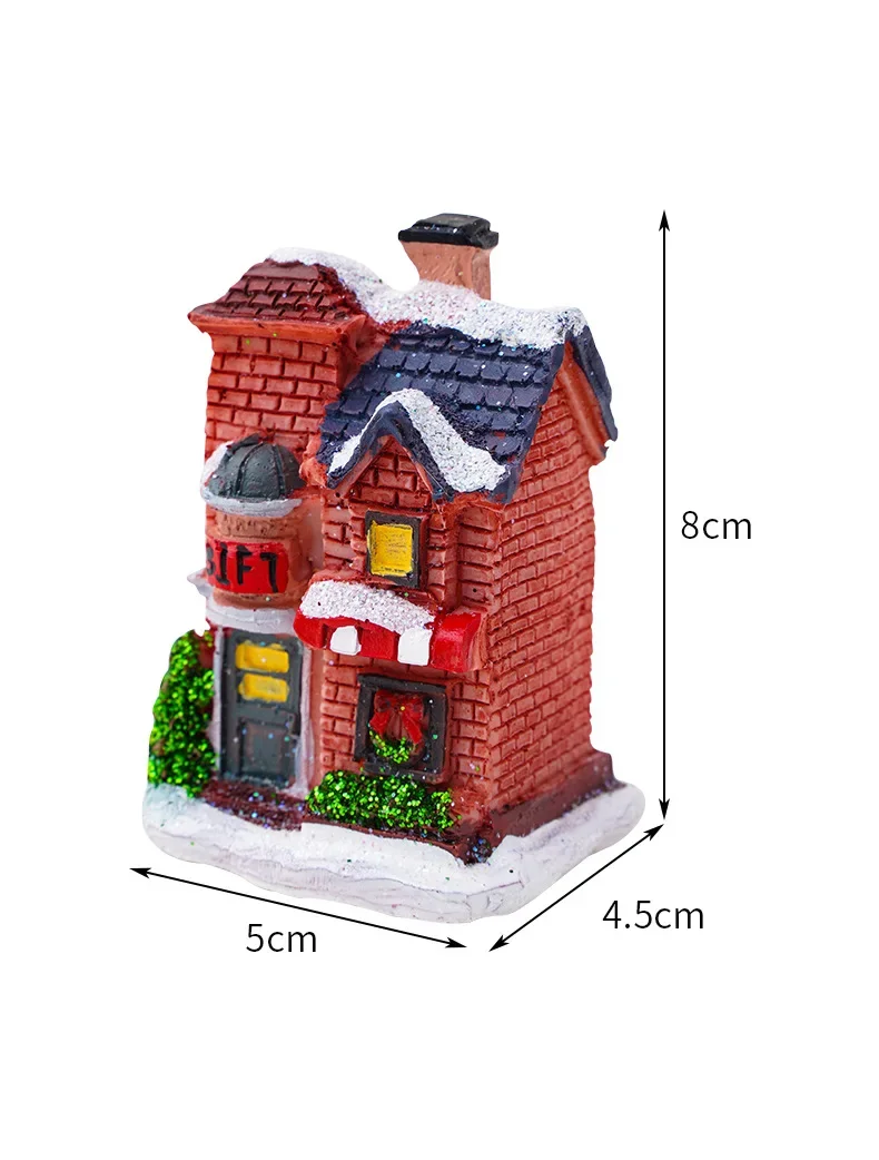 2025 New year Decoration LED Night Light Christmas Ornaments Luminous Castle Snow House Sculpture Xmas Decoration for Home