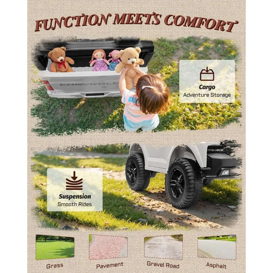 Carro de passeio de 2 lugares 24V para crianças, carro elétrico Chevrolet Silverado licenciado para crianças com controle remoto, carro infantil com azul