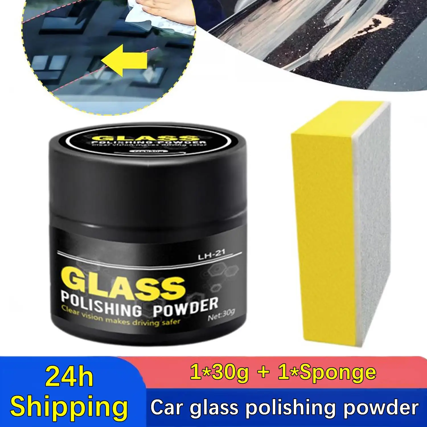 

Glass Polishing Compound Powder Detergent Window Cleaner Glasses Scratch Remover Car Glass Cleaning Powder Safe Windshield