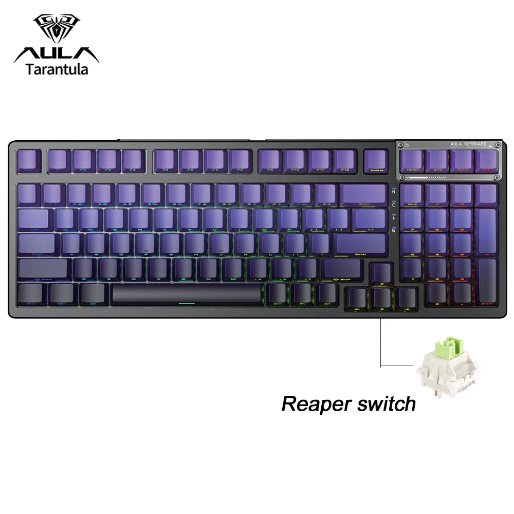 AULA F98 Gaming Mechanical Keyboard Full-size Three-mode Bluetooth/2.4G/USB-C Backlight 99 Keys Customized keyboard for PC MAC