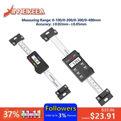 Caliper Digital de alta precisão 4CR13, aço inoxidável, horizontal e vertical Digital Display Régua, faixa de medição, 100mm, 200mm, 300mm, 400mm