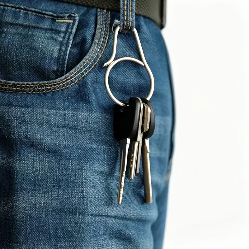 Titanium Alloy Quick Release Keychain Clip, Integrated Detachable Car Keychain Bag, anti Loss Belt Buckle Key Storage Accessory