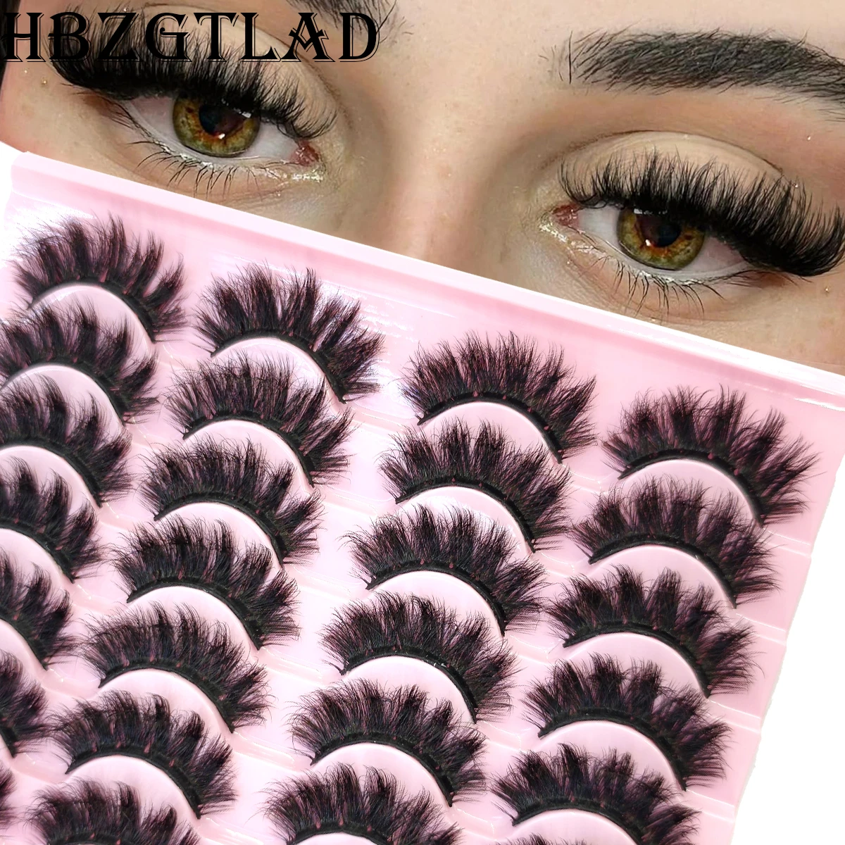 Neue 14 Paar 3D Faux Nerz Falsche Wimpern Natürliche Unordentliche Wimpern Kreuzmuster Wispy Flauschige Wimpern Verlängerung Make-Up Gefälschte Wimpern
