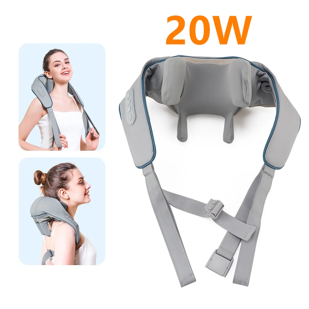 Foreverlily 26W Nek- en Schoudermassager Draadloze Schouder- en Rugkneden Massage Sjaal Trapezium Hals Cervicale masajeador