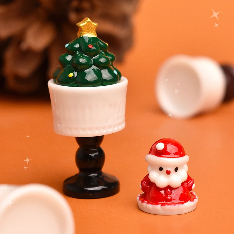 10 ピース/セットドールハウスサンタクロースカップミニチュアアイスクリームカッププレイドールハウスリビングルーム家の装飾アクセサリーごっこ遊びおもちゃ