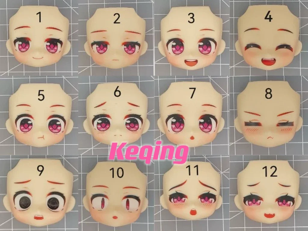 Keqing Ob11 Face GSC YMY Doll Finished Handmade Water Sticker Faceplate Anime Cosplay Toy Accessories