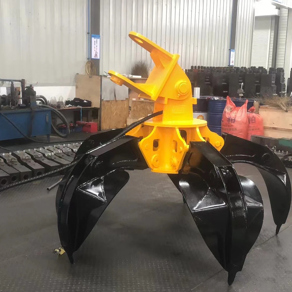 قابض خردة الحديد، حفارة دوارة هيدروليكية، خردة انتزاع هيدروليكية، قشر برتقال فولاذي للتعامل مع النفايات