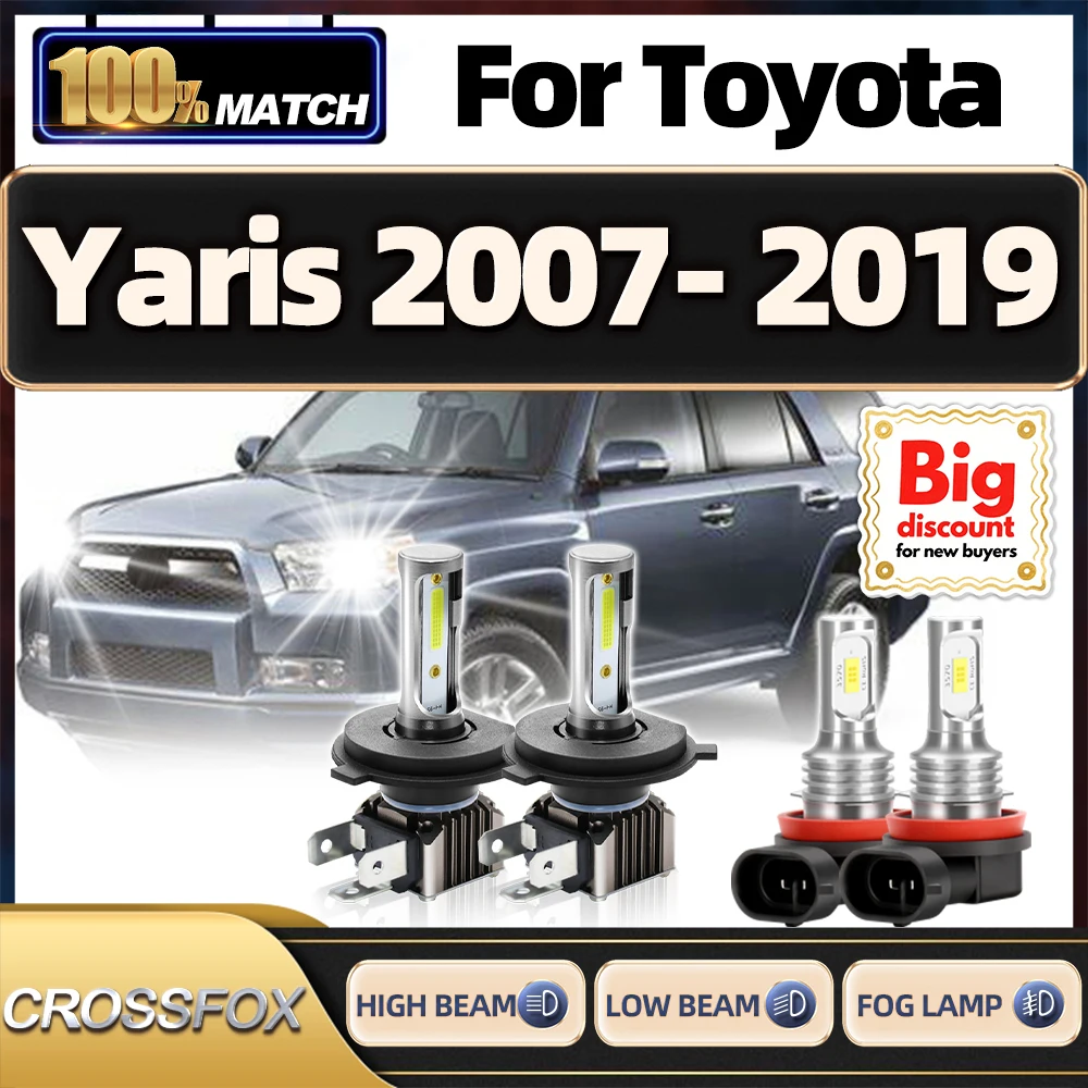 CROSSFOX Canbus bombillas LED para faros delanteros de coche luz antiniebla para Toyota Yaris 2007 2008 2009 2011 2012 2013 2014 2015 2016 2017 2018 2019