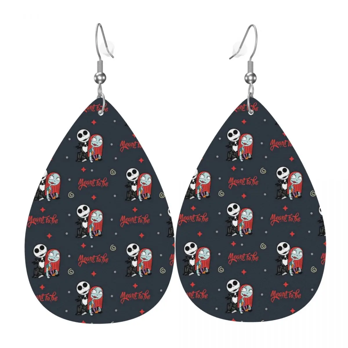 

Custom Jack Skellington Dangle Drop Earrings Leather Earrings for Women Fashion Nightmare Before Christmas For Party